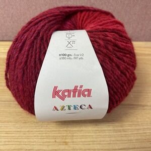Katia Azteca Yarn Red Color 7809 50/50 Wool And Acrylic